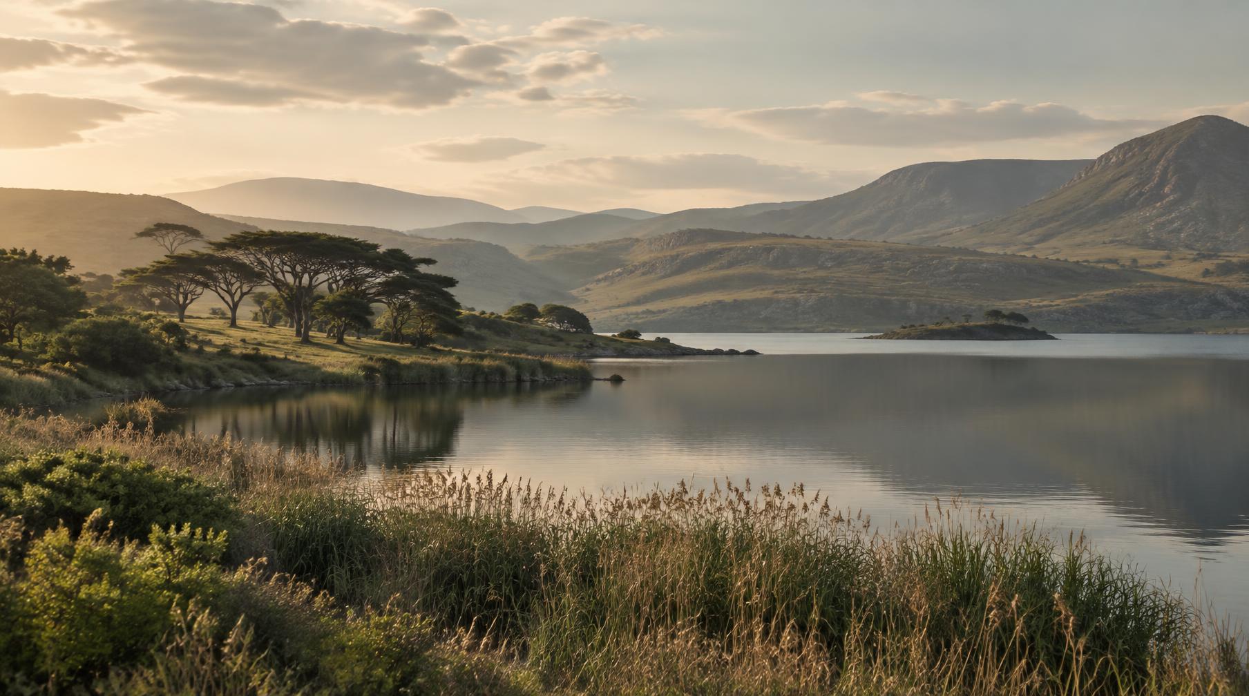 Placeholder photograph of a calm lake and highland countryside near Naivasha
